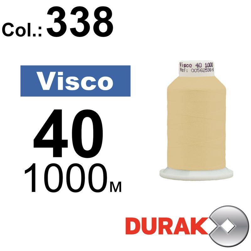 Нитки для машинної вишивки, Visco, віскоза, N40 (120D/2), довжина 1000 м., колір (0338) к16
