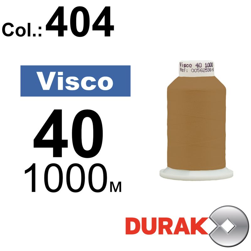 Нитки для машинної вишивки, Visco, віскоза, N40 (120D/2), довжина 1000 м., колір (0404) к16