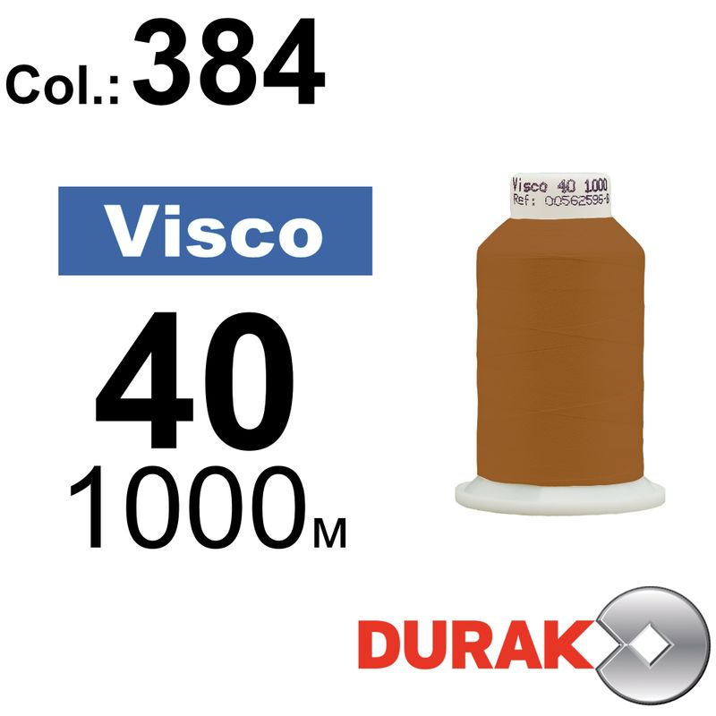 Нитки для машинної вишивки, Visco, віскоза, N40 (120D/2), довжина 1000 м., колір (0384) к16