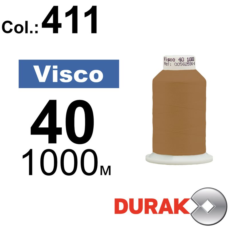 Нитки для машинної вишивки, Visco, віскоза, N40 (120D/2), довжина 1000 м., колір (0411) к16