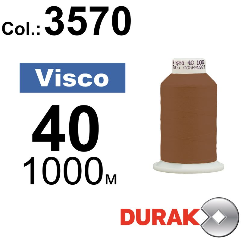 Нитки для машинной вышивки, Visco, вискоза, N40 (120D/2), длина 1000 м., цвет (3570) к16