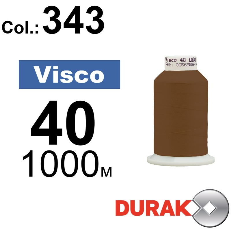 Нитки для машинної вишивки, Visco, віскоза, N40 (120D/2), довжина 1000 м., колір (0343) к16