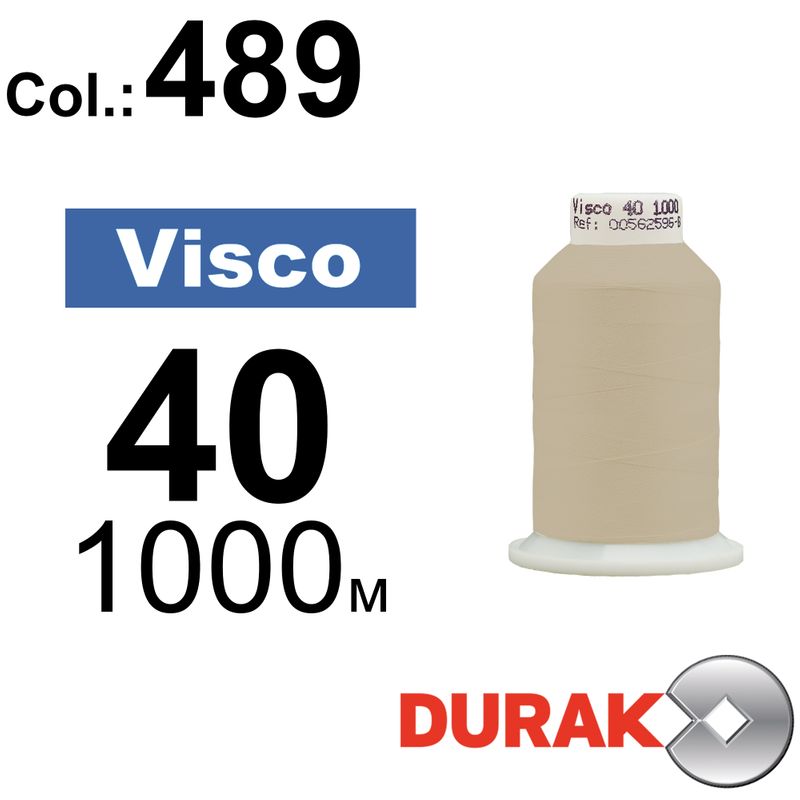 Нитки для машинної вишивки, Visco, віскоза, N40 (120D/2), довжина 1000 м., колір (0489) к17