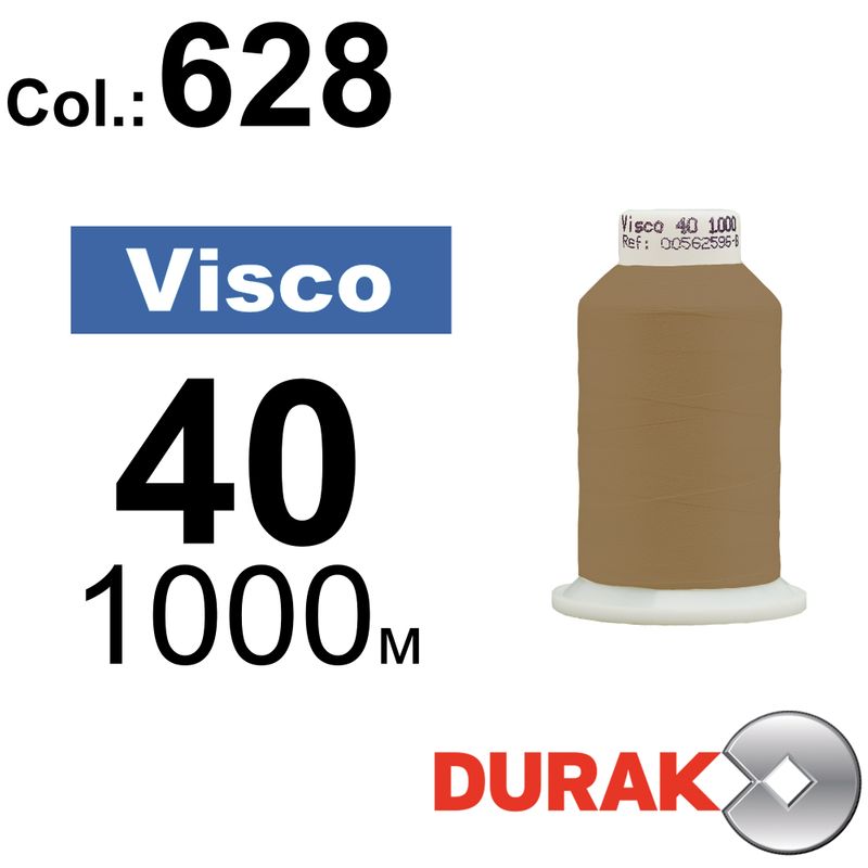 Нитки для машинної вишивки, Visco, віскоза, N40 (120D/2), довжина 1000 м., колір (0628) к17