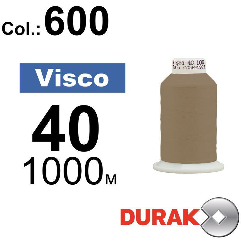 Нитки для машинної вишивки, Visco, віскоза, N40 (120D/2), довжина 1000 м., колір (0600) к17