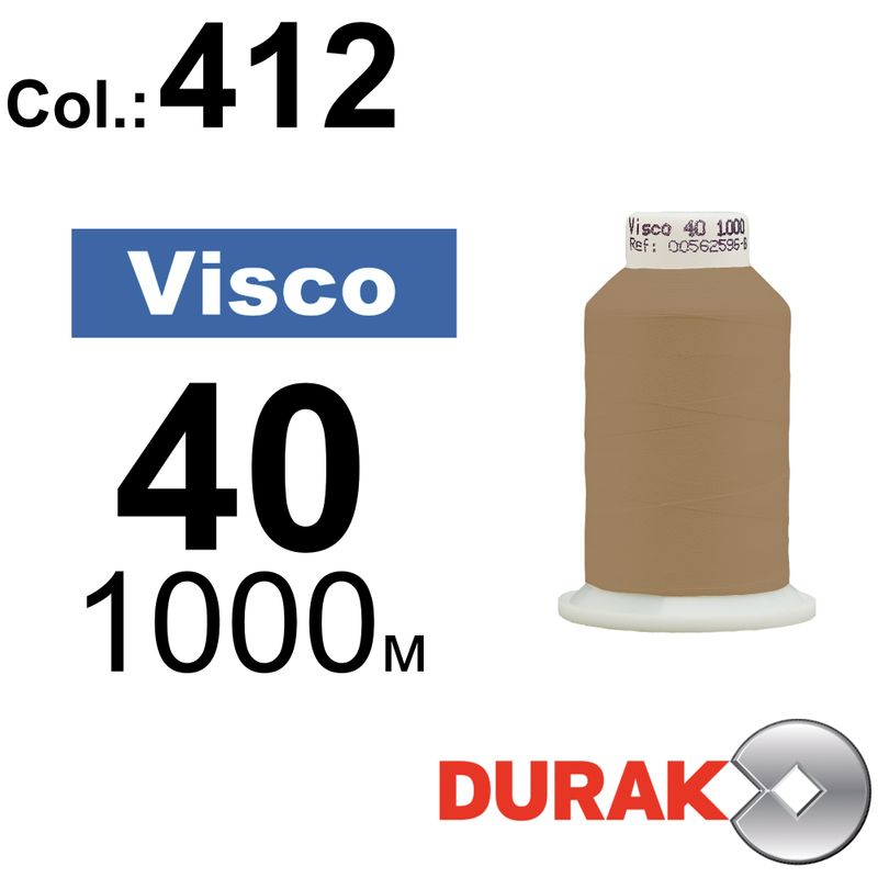 Нитки для машинної вишивки, Visco, віскоза, N40 (120D/2), довжина 1000 м., колір (0412) к17