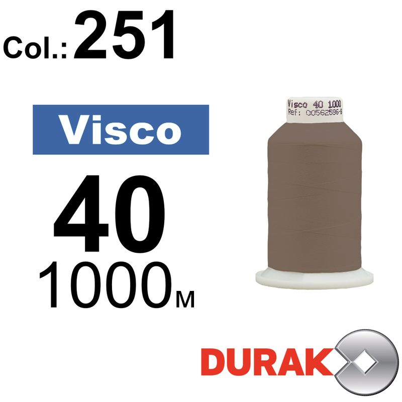 Нитки для машинної вишивки, Visco, віскоза, N40 (120D/2), довжина 1000 м., колір (0251) к17