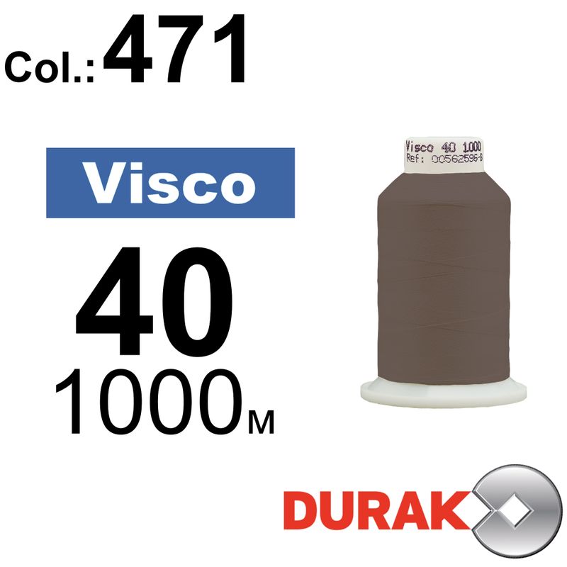 Нитки для машинної вишивки, Visco, віскоза, N40 (120D/2), довжина 1000 м., колір (0471) к17