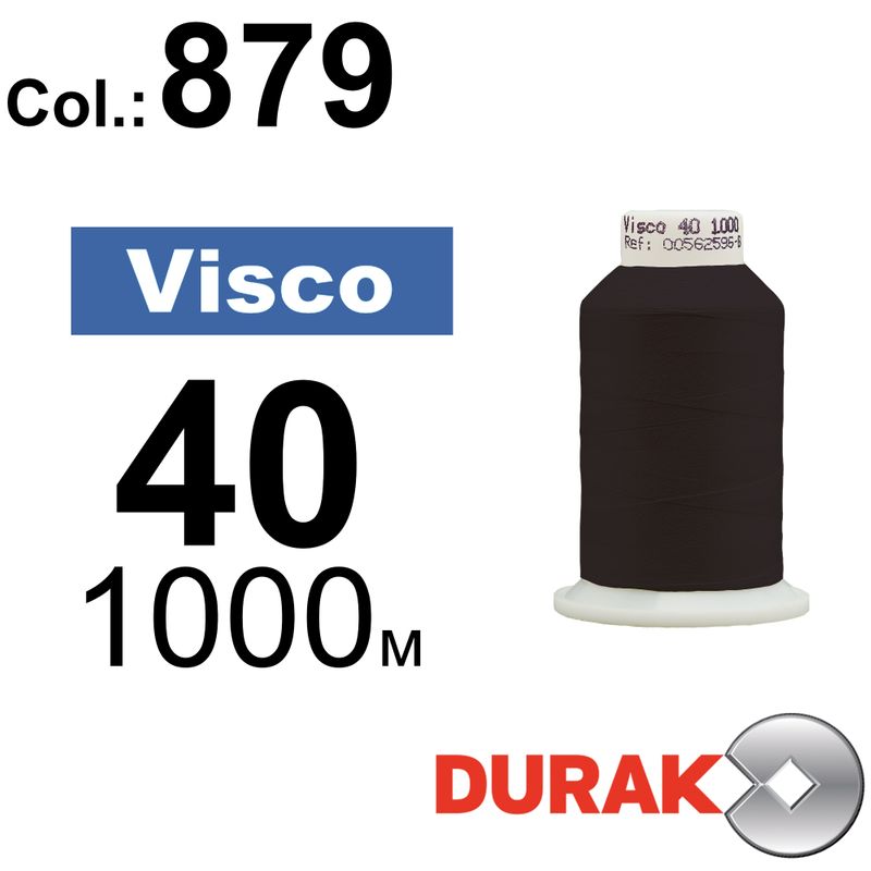 Нитки для машинної вишивки, Visco, віскоза, N40 (120D/2), довжина 1000 м., колір (0879) к17