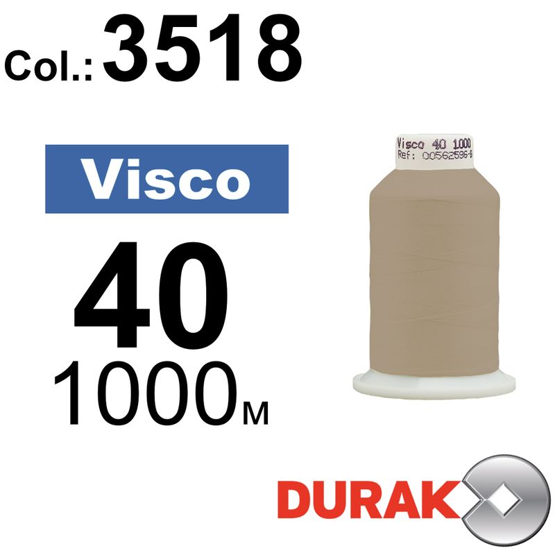 Нитки для машинной вышивки, Visco, вискоза, N40 (120D/2), длина 1000 м., цвет (3518) к18