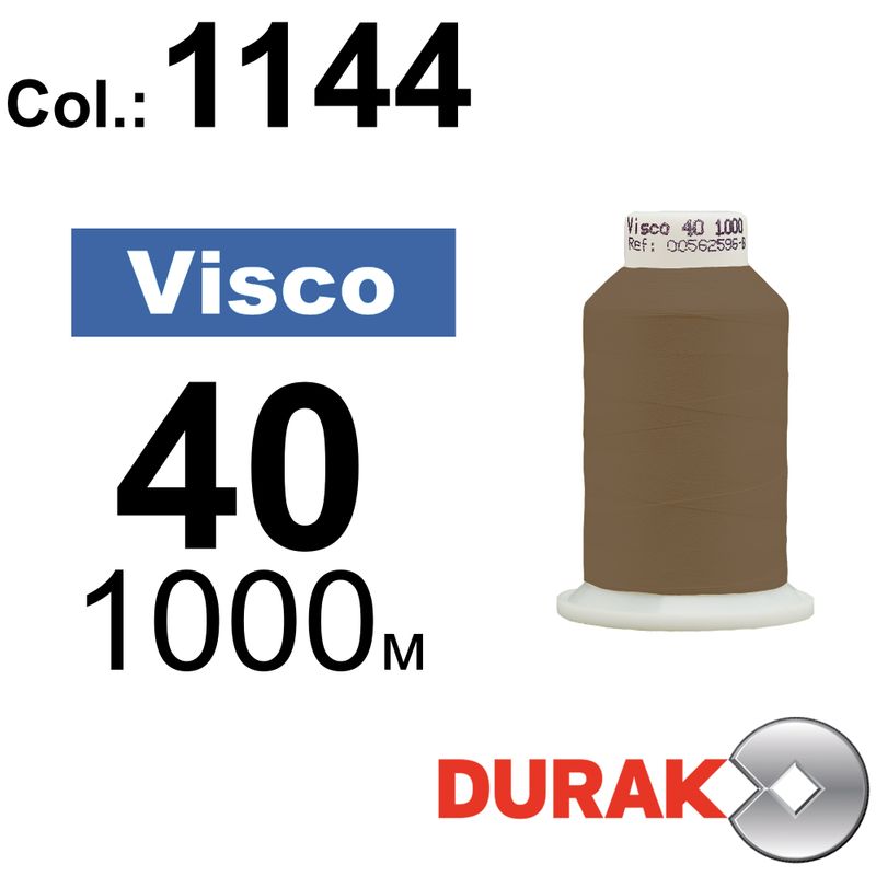 Нитки для машинної вишивки, Visco, віскоза, N40 (120D/2), довжина 1000 м., колір (1144) к18