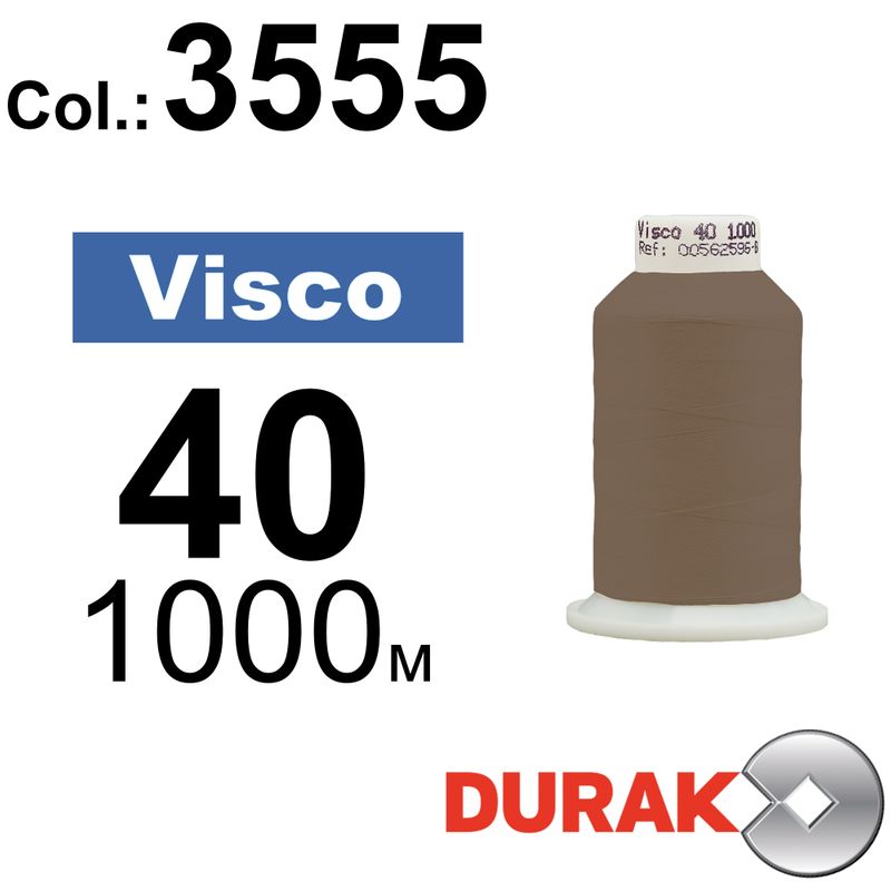 Нитки для машинной вышивки, Visco, вискоза, N40 (120D/2), длина 1000 м., цвет (3555) к18