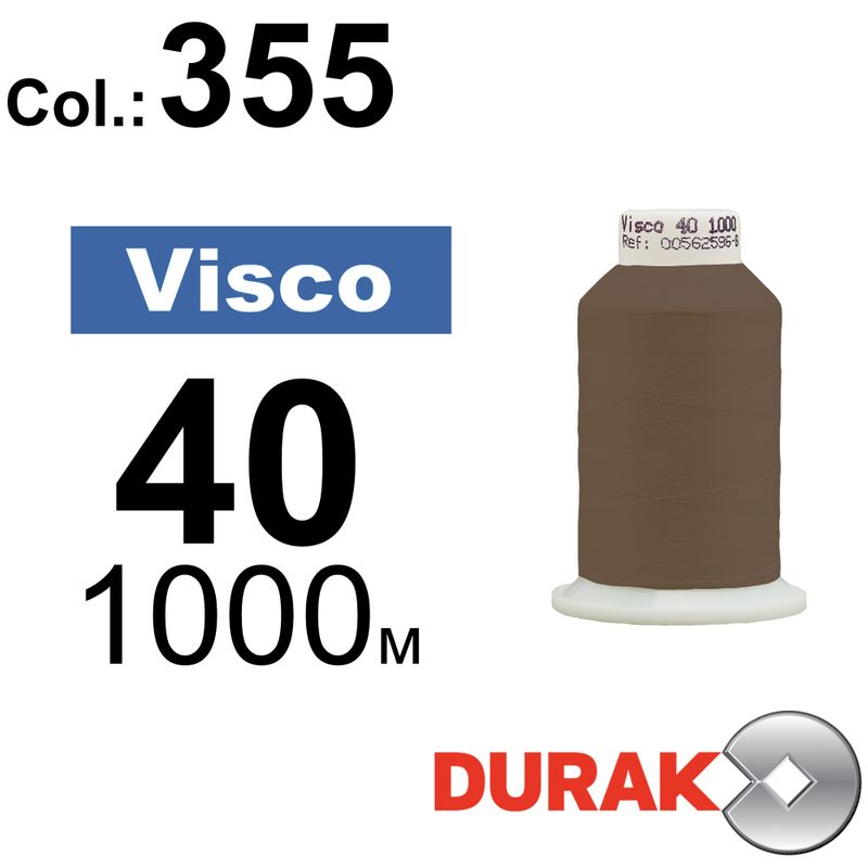 Нитки для машинної вишивки, Visco, віскоза, N40 (120D/2), довжина 1000 м., колір (0355) к18