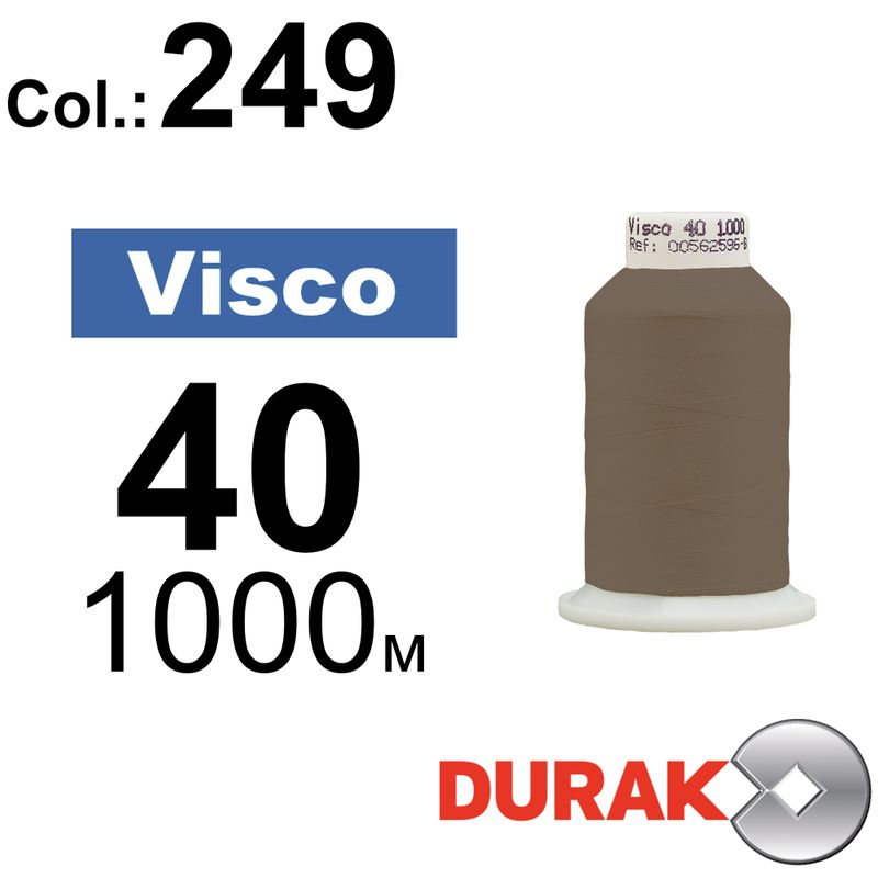 Нитки для машинної вишивки, Visco, віскоза, N40 (120D/2), довжина 1000 м., колір (0249) к18