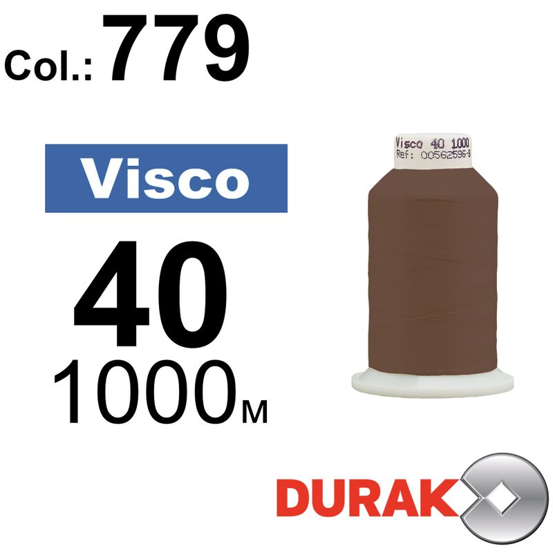 Нитки для машинної вишивки, Visco, віскоза, N40 (120D/2), довжина 1000 м., колір (0779) к18