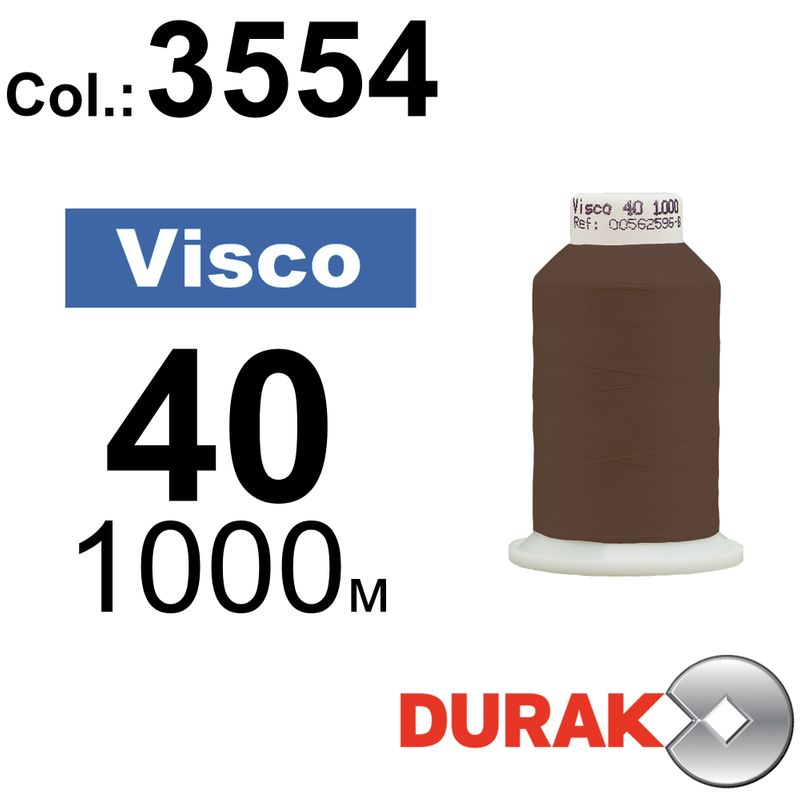 Нитки для машинной вышивки, Visco, вискоза, N40 (120D/2), длина 1000 м., цвет (3554) к18