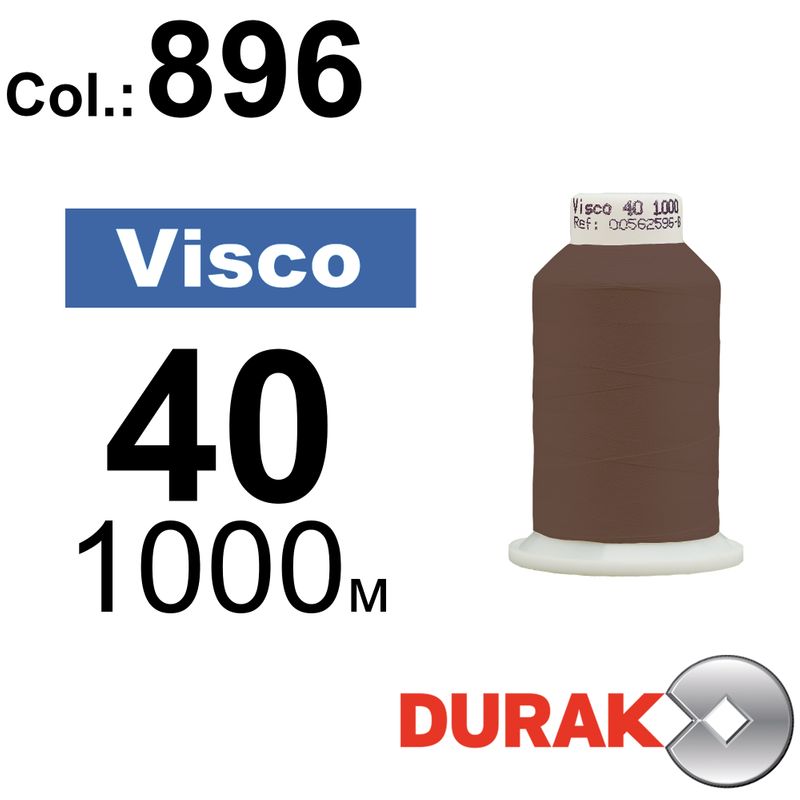 Нитки для машинної вишивки, Visco, віскоза, N40 (120D/2), довжина 1000 м., колір (0896) к18