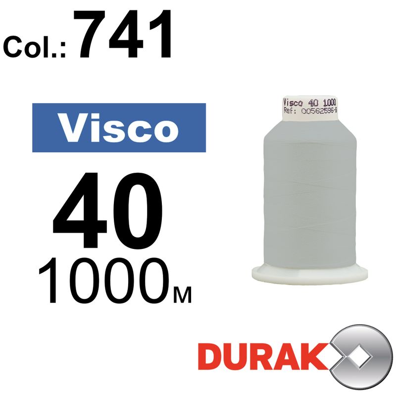 Нитки для машинной вышивки, Visco, вискоза, N40 (120D/2), длина 1000 м., цвет (0741) к19