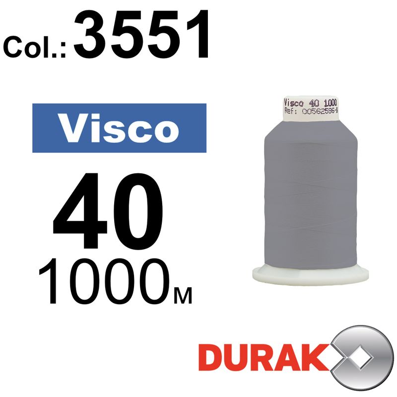 Нитки для машинной вышивки, Visco, вискоза, N40 (120D/2), длина 1000 м., цвет (3551) к19