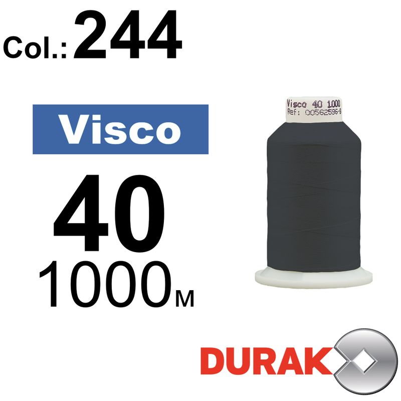 Нитки для машинної вишивки, Visco, віскоза, N40 (120D/2), довжина 1000 м., колір (0244) к19
