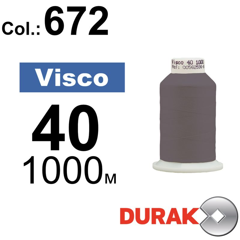Нитки для машинної вишивки, Visco, віскоза, N40 (120D/2), довжина 1000 м., колір (0672) к20