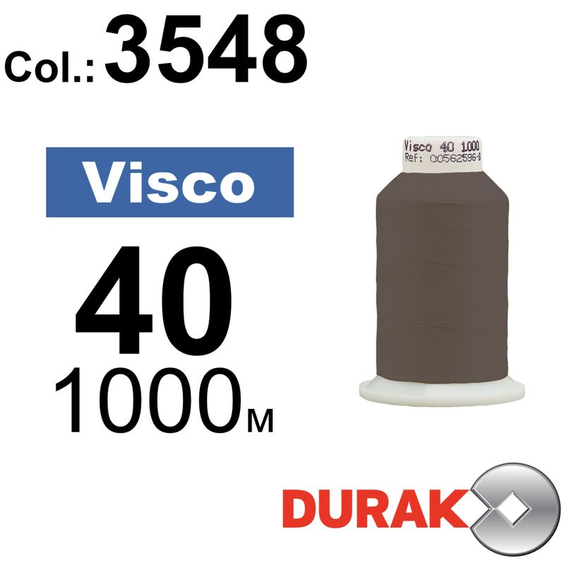 Нитки для машинной вышивки, Visco, вискоза, N40 (120D/2), длина 1000 м., цвет (3548) к20