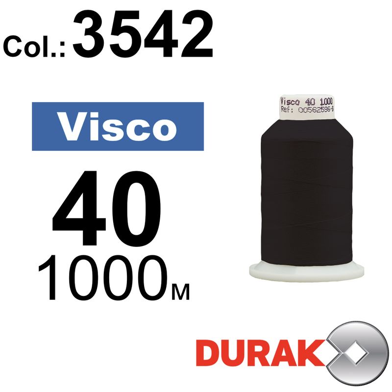 Нитки для машинной вышивки, Visco, вискоза, N40 (120D/2), длина 1000 м., цвет (3542) к20