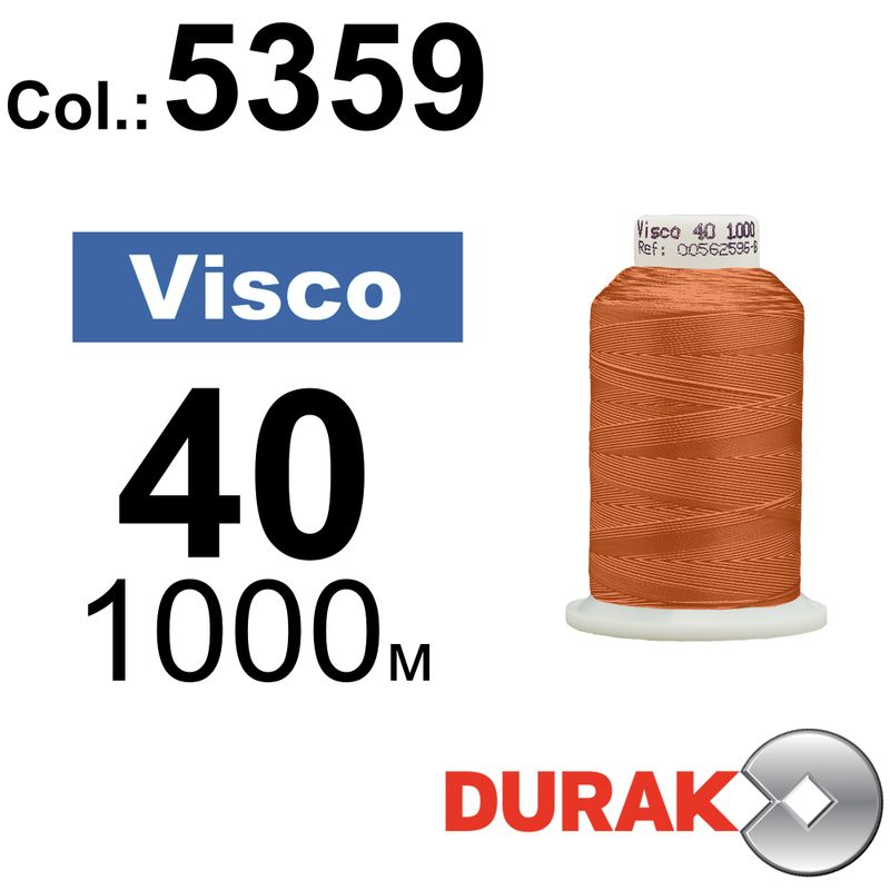 Нитки для машинної вишивки, Visco, віскоза, N40 (120D/2), довжина 1000 м., колір (5359) к21