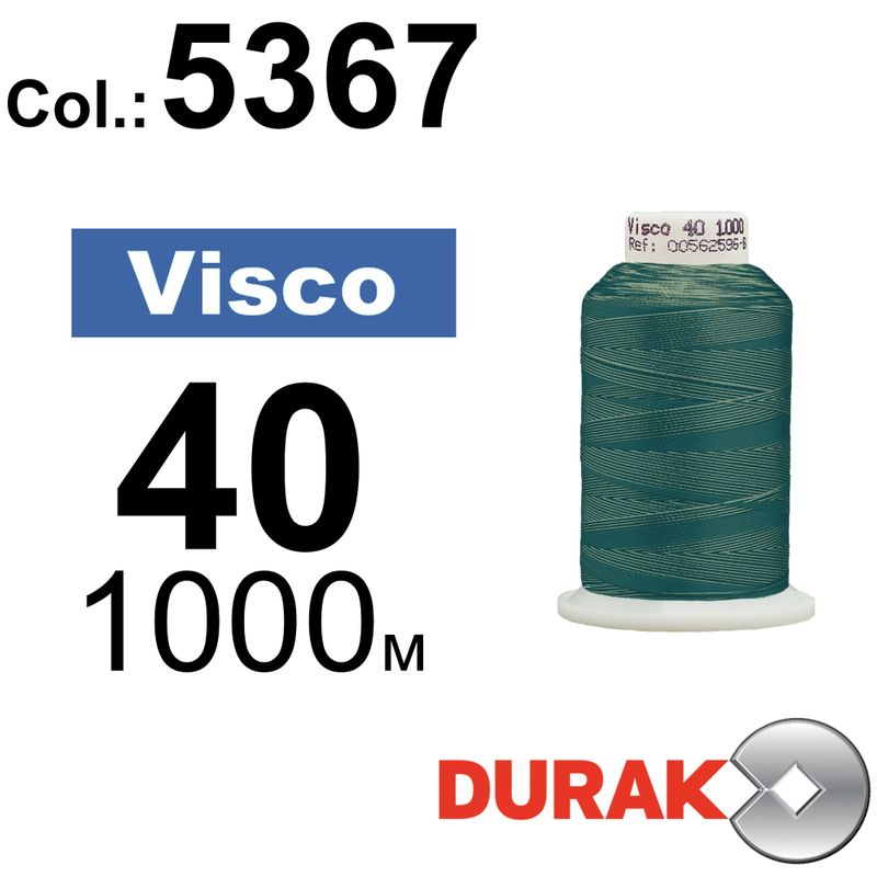Нитки для машинної вишивки, Visco, віскоза, N40 (120D/2), довжина 1000 м., колір (5367) к21