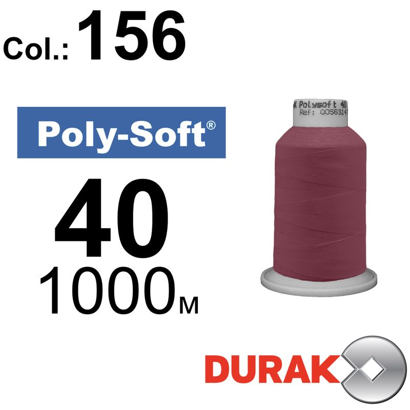 Нитки для машинної вишивки, Poly-Soft, поліестер, N40 (120D/2), довжина 1000 м., колір (156) к11
