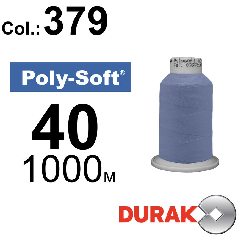 Нитки для машинної вишивки, Poly-Soft, поліестер, N40 (120D/2), довжина 1000 м., колір (379) к13