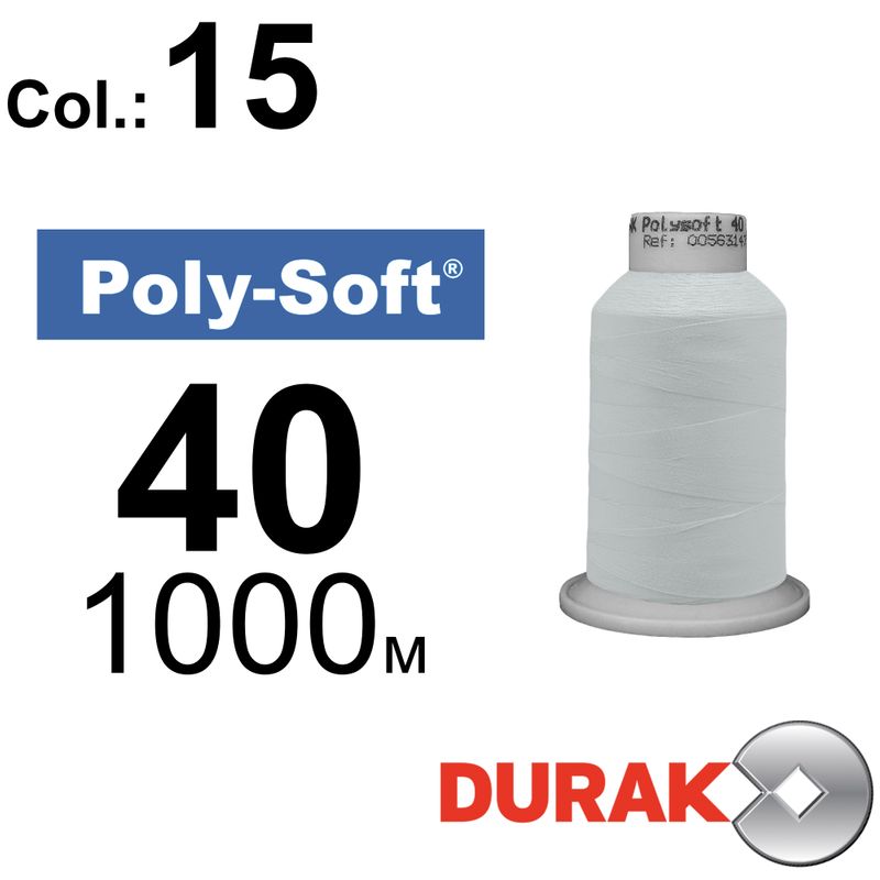 Нитки для машинної вишивки, Poly-Soft, поліестер, N40 (120D/2), довжина 1000 м., колір (15) к21