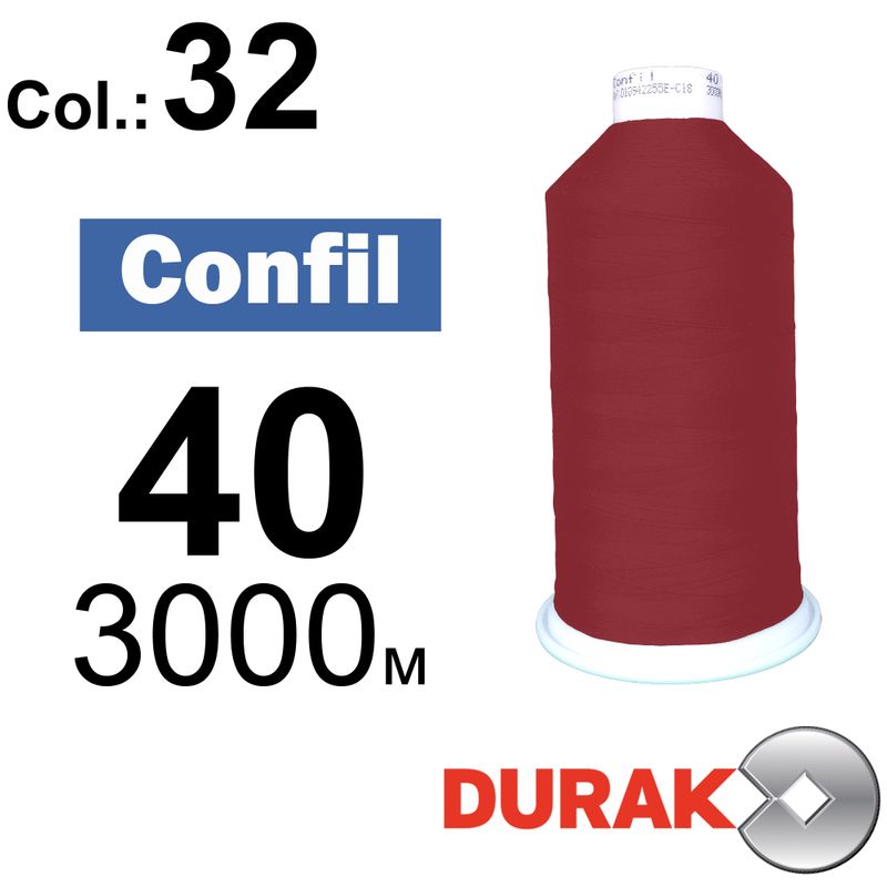 Нитки надміцні, Confil, поліестер, N40 (60tex), довжина 3000 м., колір 30(32)-218 колонка 1