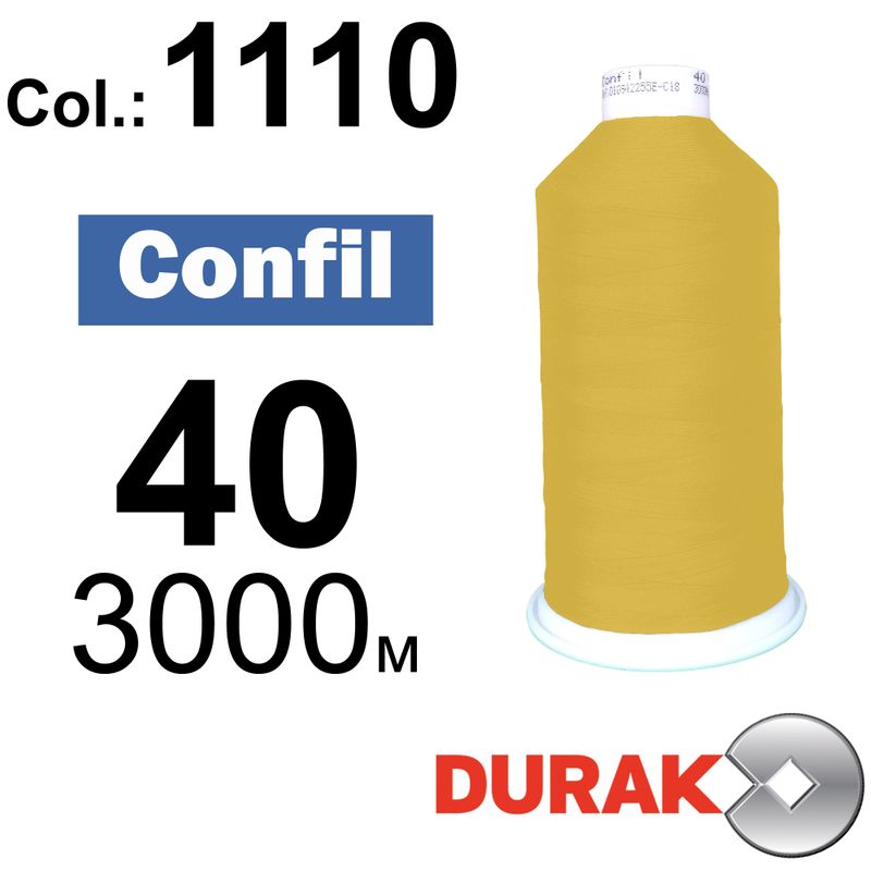 Нитки надміцні, Confil, поліестер, N40 (60tex), довжина 3000 м., колір 37(1110)-29 колонка 1