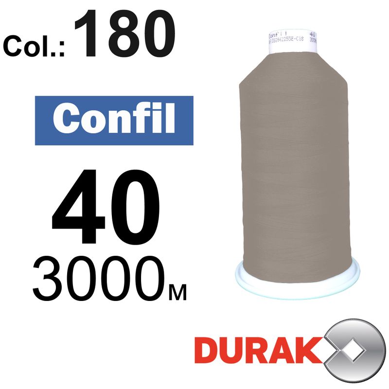 Нитки надміцні, Confil, поліестер, N40 (60tex), довжина 3000 м., колір 38(180)-290 колонка 9