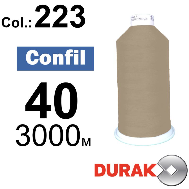 Нитки надміцні, Confil, поліестер, N40 (60tex), довжина 3000 м., колір 46(223)-167 колонка 3