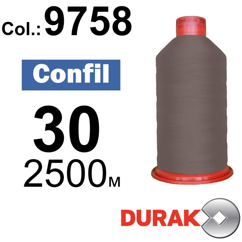 Нитки надміцні, Confil, поліестер, N30 (80tex), довжина 2500 м., колір 04(9758)-227 колонка 11