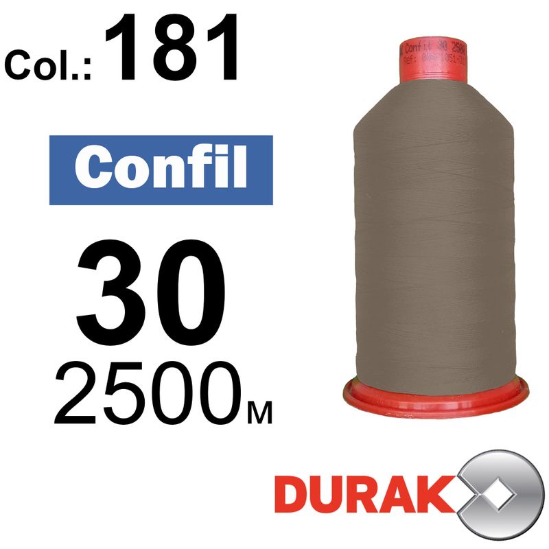 Нитки надміцні, Confil, поліестер, N30 (80tex), довжина 2500 м., колір 12(181)-99 колонка 10