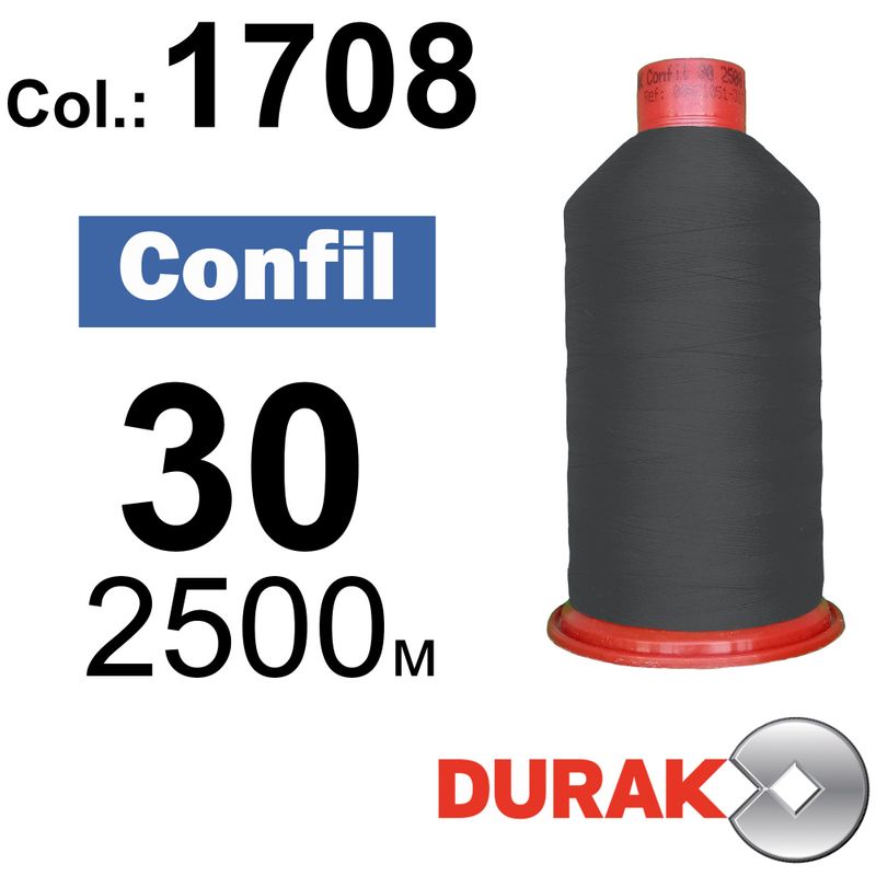 Нитки надміцні, Confil, поліестер, N30 (80tex), довжина 2500 м., колір 16(1708)-108 колонка 11