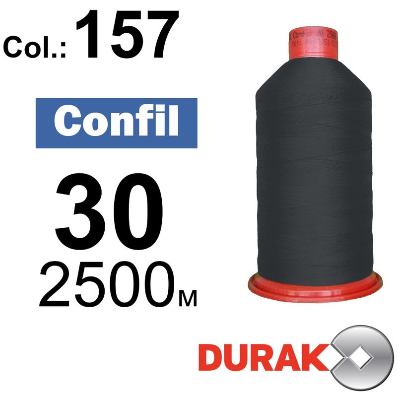 Нитки надміцні, Confil, поліестер, N30 (80tex), довжина 2500 м., колір 17(157)-202 колонка 12