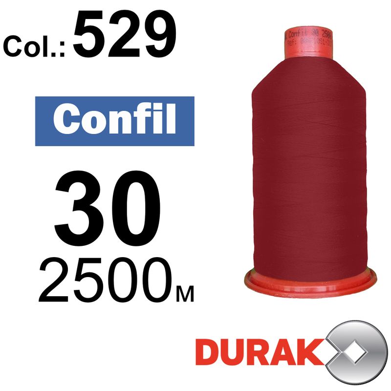 Нитки надміцні, Confil, поліестер, N30 (80tex), довжина 2500 м., колір 18(529)-10 колонка 1