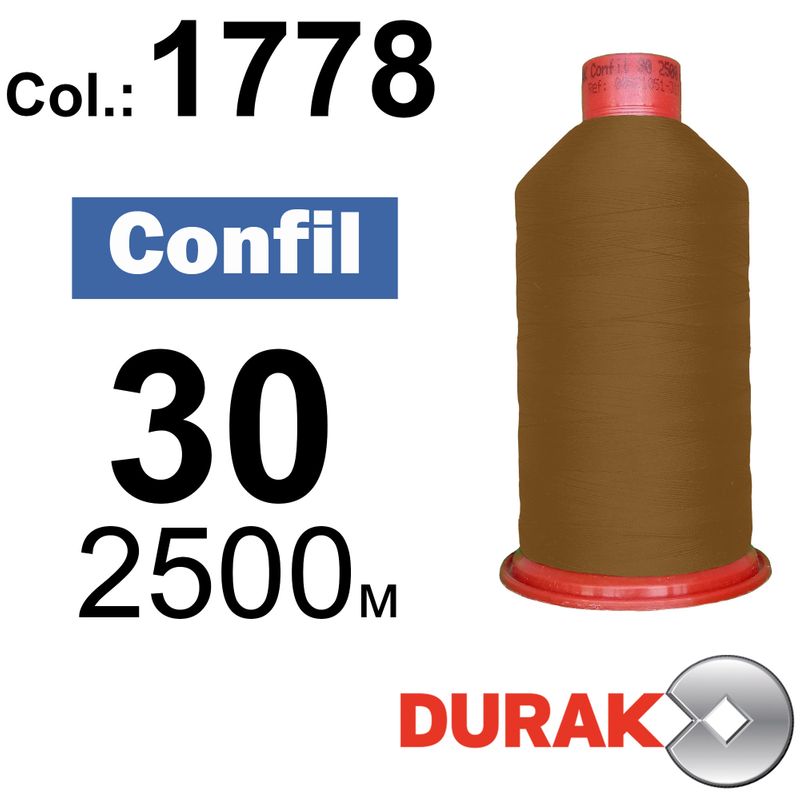 Нитки надміцні, Confil, поліестер, N30 (80tex), довжина 2500 м., колір 24(1778)-169 колонка 2