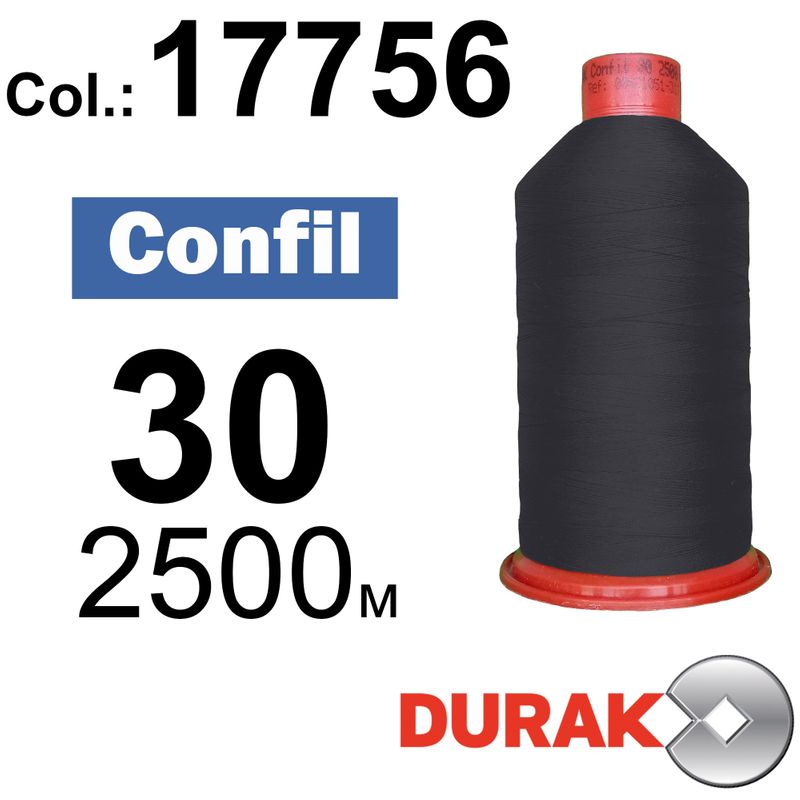 Нитки надміцні, Confil, поліестер, N30 (80tex), довжина 2500 м., колір 28(17756)-116 колонка 11