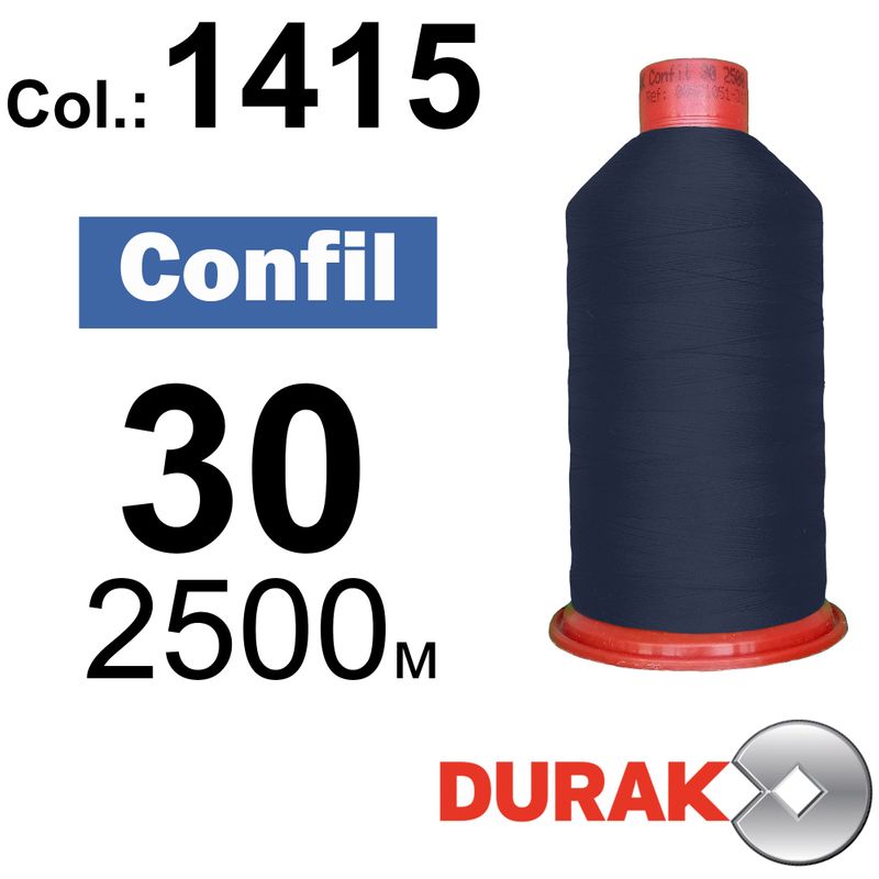 Нитки надміцні, Confil, поліестер, N30 (80tex), довжина 2500 м., колір 29(1415)-504 колонка 7
