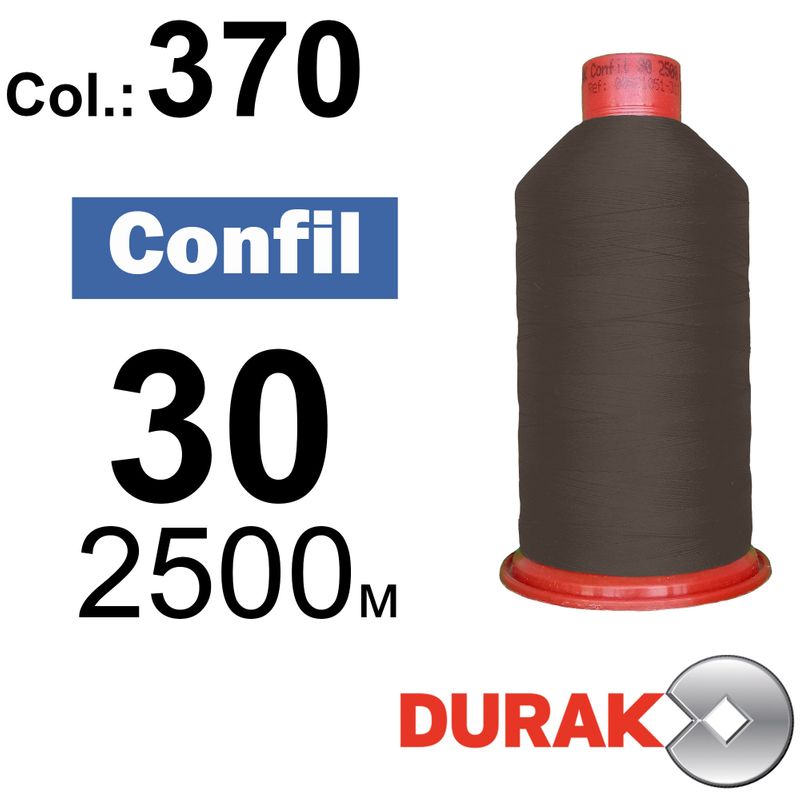 Нитки надміцні, Confil, поліестер, N30 (80tex), довжина 2500 м., колір 34(370)-227 колонка 11