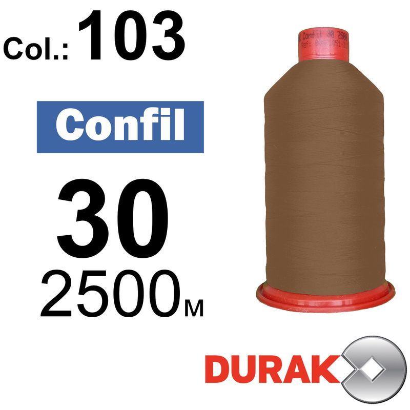 Нитки надміцні, Confil, поліестер, N30 (80tex), довжина 2500 м., колір 36(103)-43 колонка 10