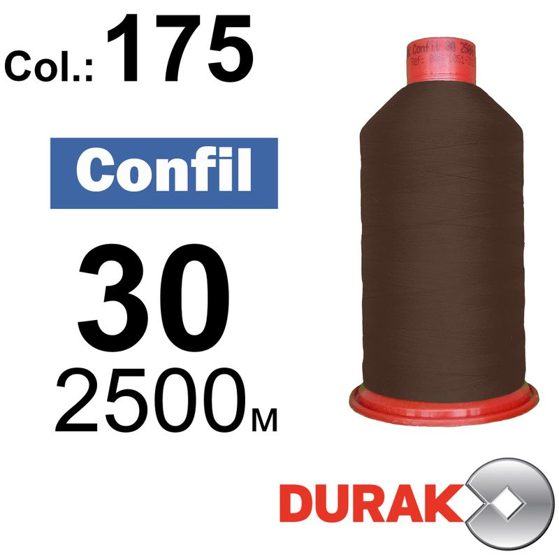 Нитки надміцні, Confil, поліестер, N30 (80tex), довжина 2500 м., колір 39(175)-258 колонка 10