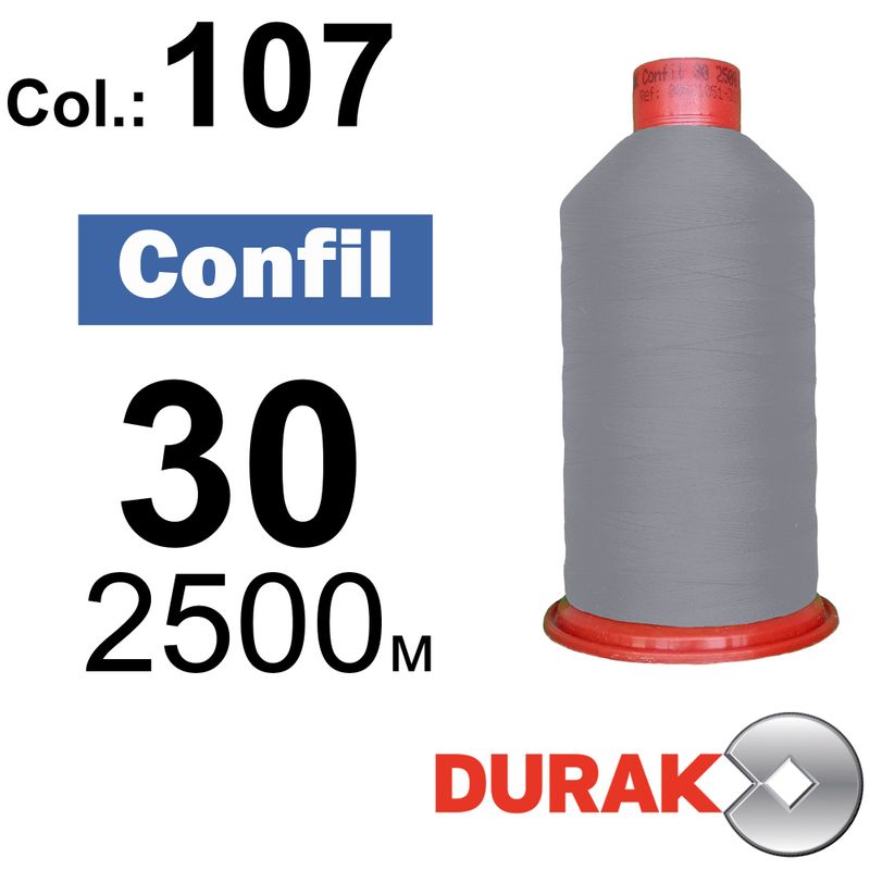 Нитки надміцні, Confil, поліестер, N30 (80tex), довжина 2500 м., колір 40(107)-124 колонка 11