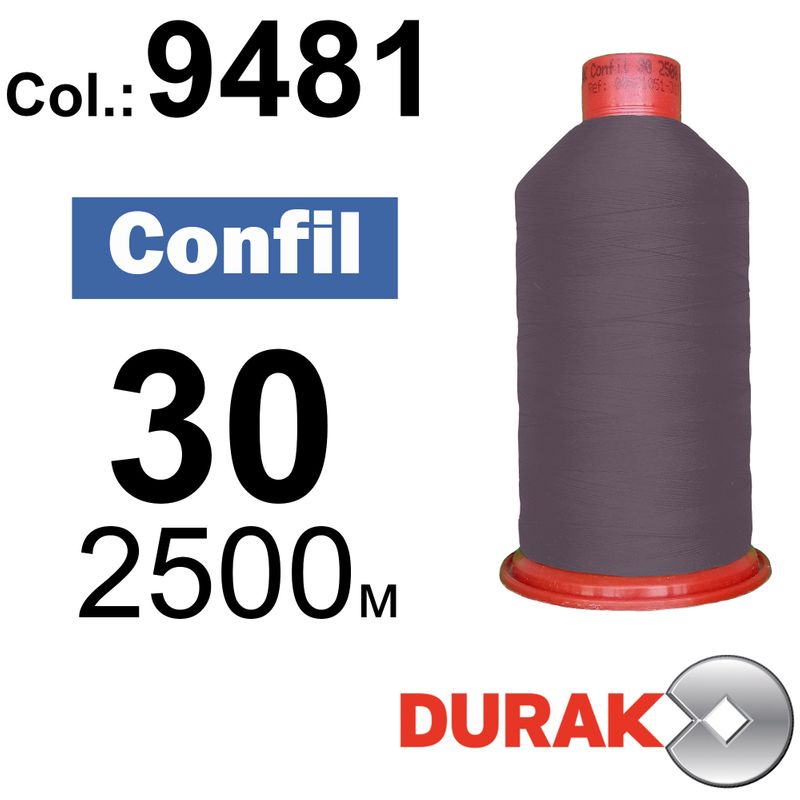 Нитки надміцні, Confil, поліестер, N30 (80tex), довжина 2500 м., колір 42(9481)-561 колонка 5