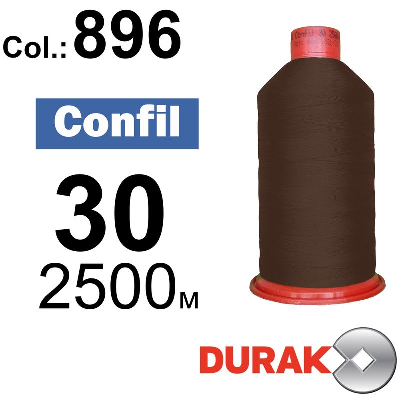 Нитки надміцні, Confil, поліестер, N30 (80tex), довжина 2500 м., колір 44(896)-256 колонка 11